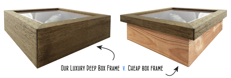 deep solid wood box frame rather than seperate back box