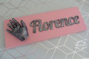nursery name sign pink