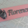 nursery name sign pink